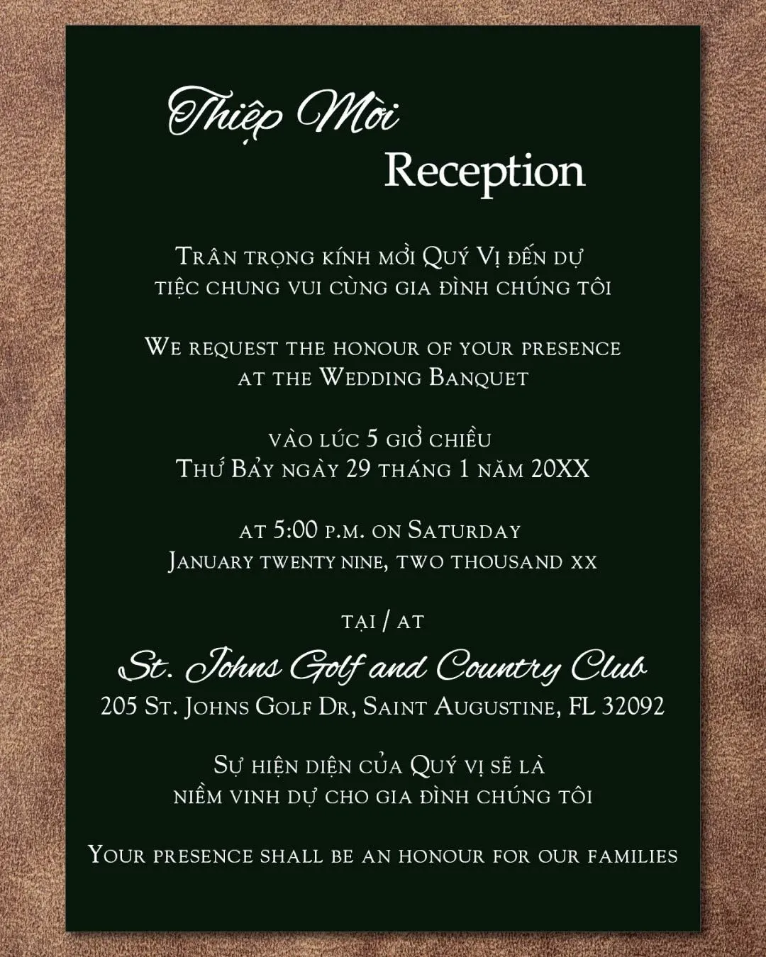 Moon in the City Vellum Wrapped Vietnamese & English Wedding Invitation