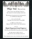 City Buildings Vellum Wrapped Vietnamese & English Wedding Invitation