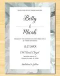 Cold Watercolor Frame Simple Flat 5x7 Wedding Invitation