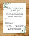 Blue Algae Leaves Acrylic Wedding Invitation