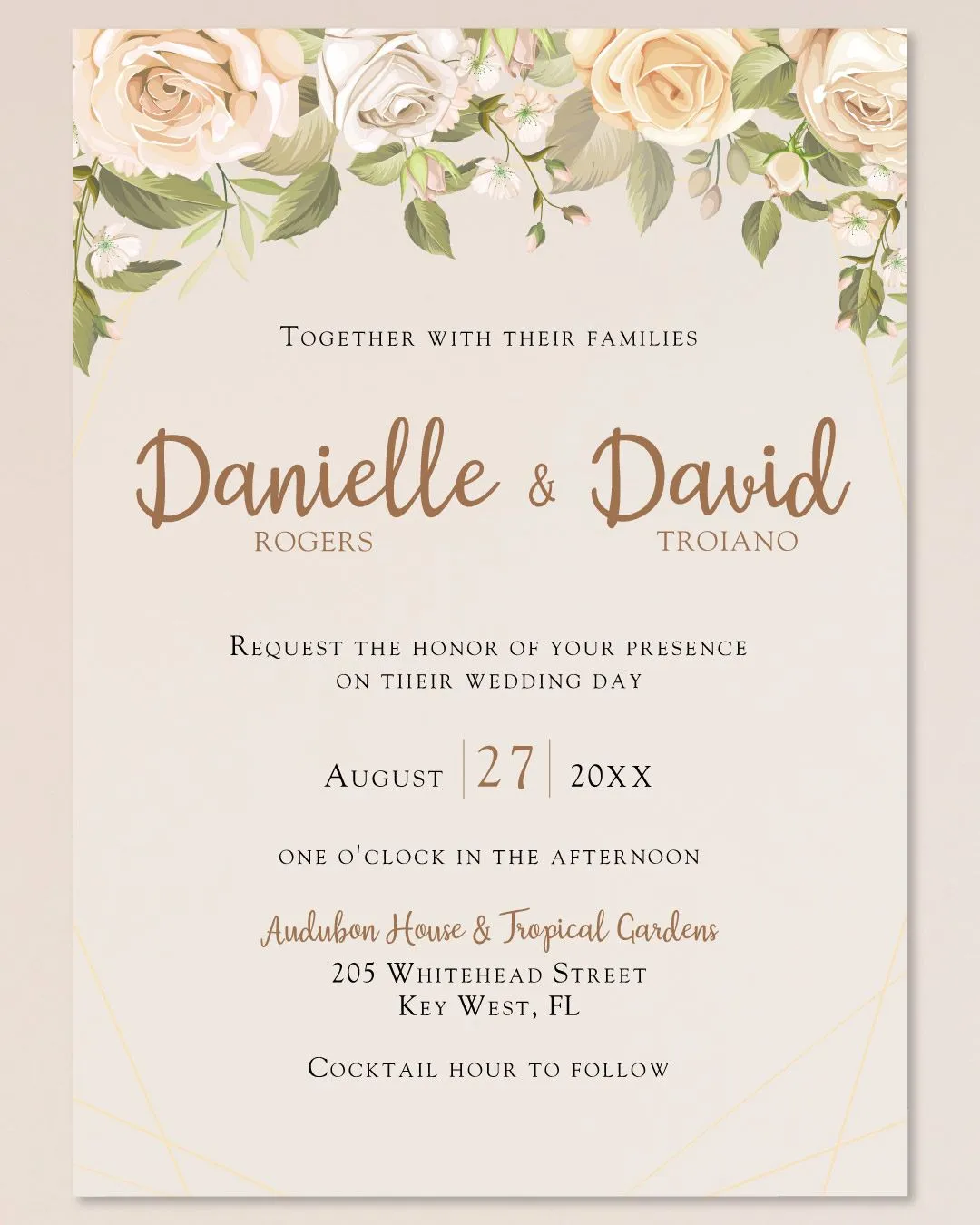 Earth Tones And PinksAcrylic Wedding Invitation