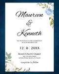 Arrangement of Winter Roses Simple Flat 5x7 Wedding Invitation