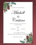Christmas Corners Simple Flat 5x7 Wedding Invitation