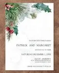 Realistic Pine Tree Simple Flat 5x7 Wedding Invitation