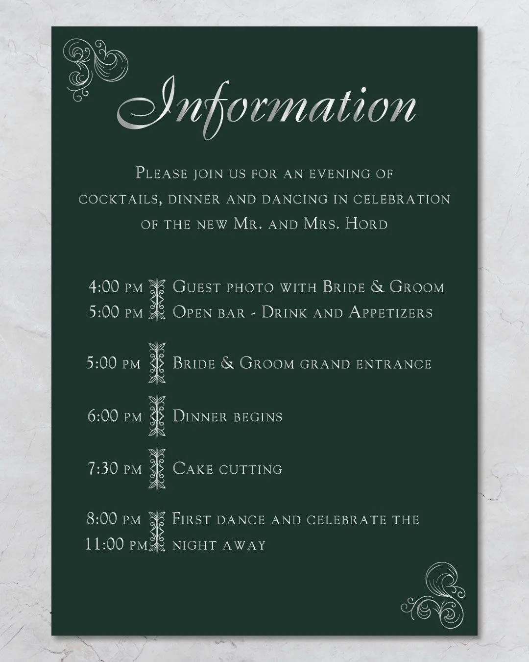 Leaves Frame Foil Wedding Invitation