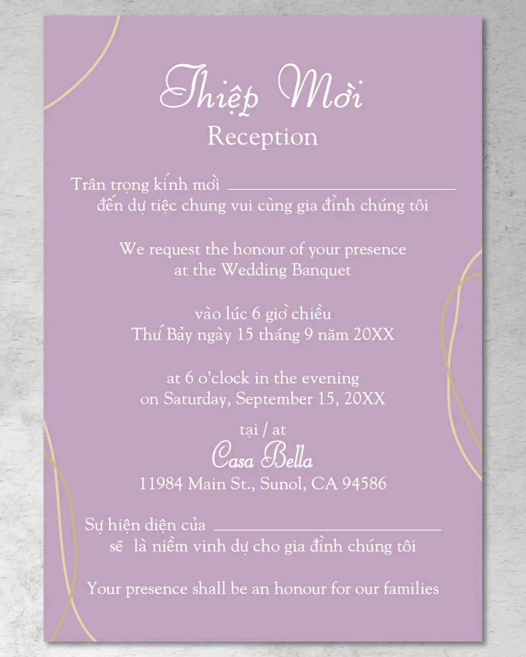 Beautiful Gold Leaves Foil Wedding Invitation