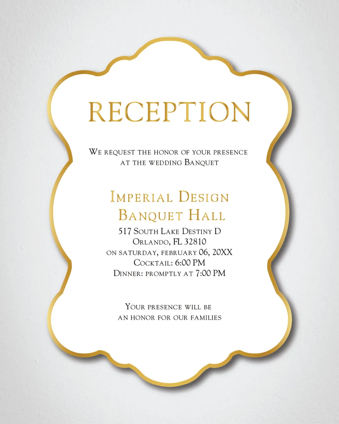 Elegant Gold Unique Style Wedding Invitations 3
