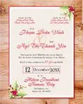 Pink Christmas Simple Flat 5x7 Wedding Invitation