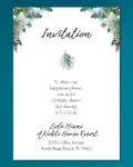 Blue Christmas Simple Flat 5x7 Wedding Invitation