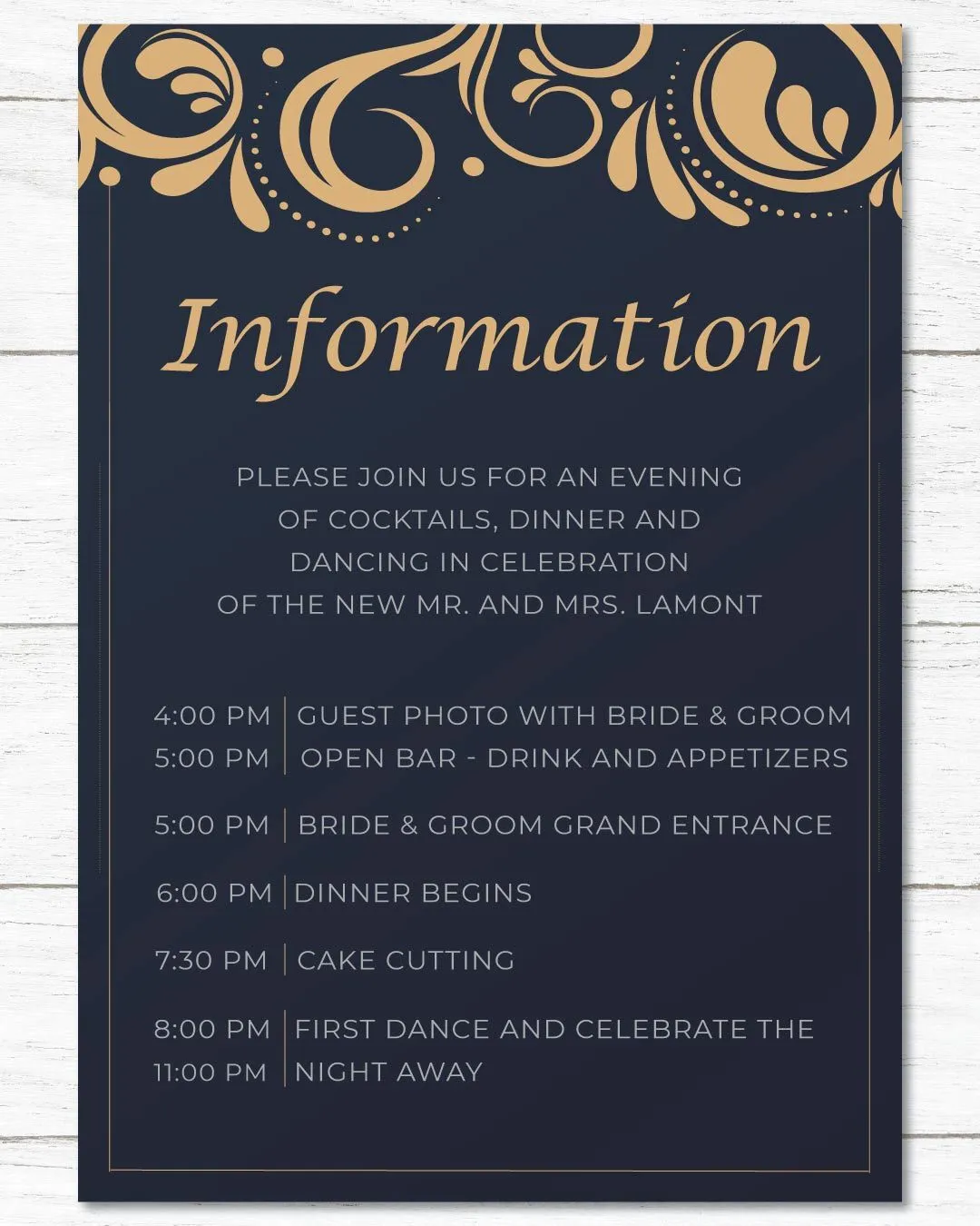 Indian Frame And Corners Acrylic Wedding Invitation