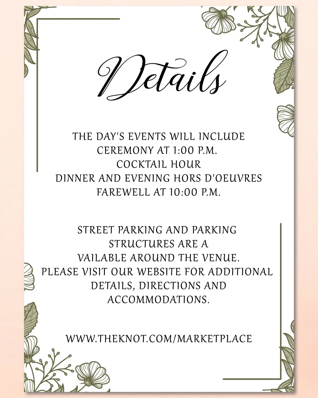 Frame Silhouettes Of Flowers Acrylic Wedding Invitation