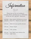 Gray Flower Silhouette Acrylic Wedding Invitation