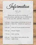Gray Flower Silhouette Acrylic Wedding Invitation