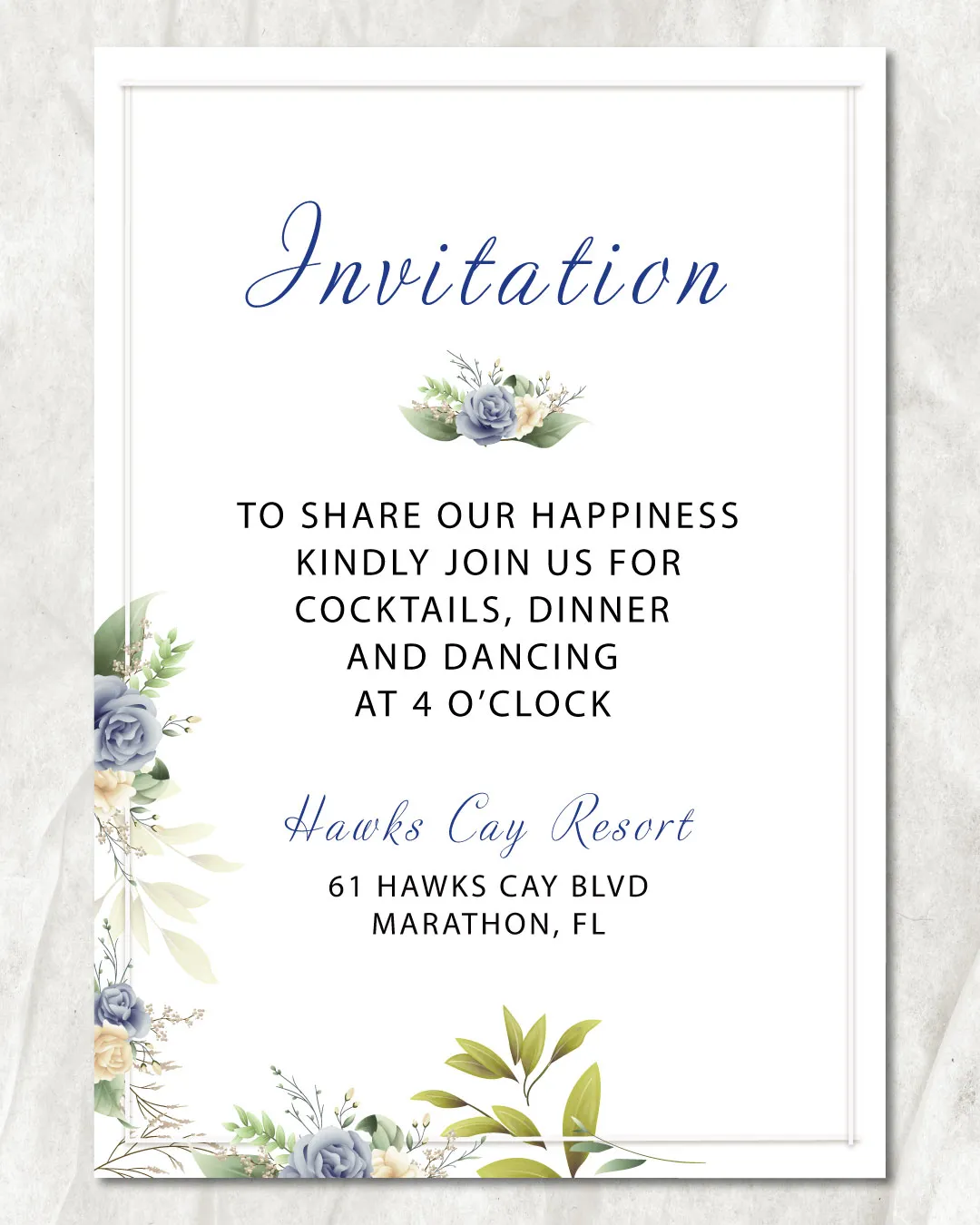 Branches ArrangementAcrylic Wedding Invitation