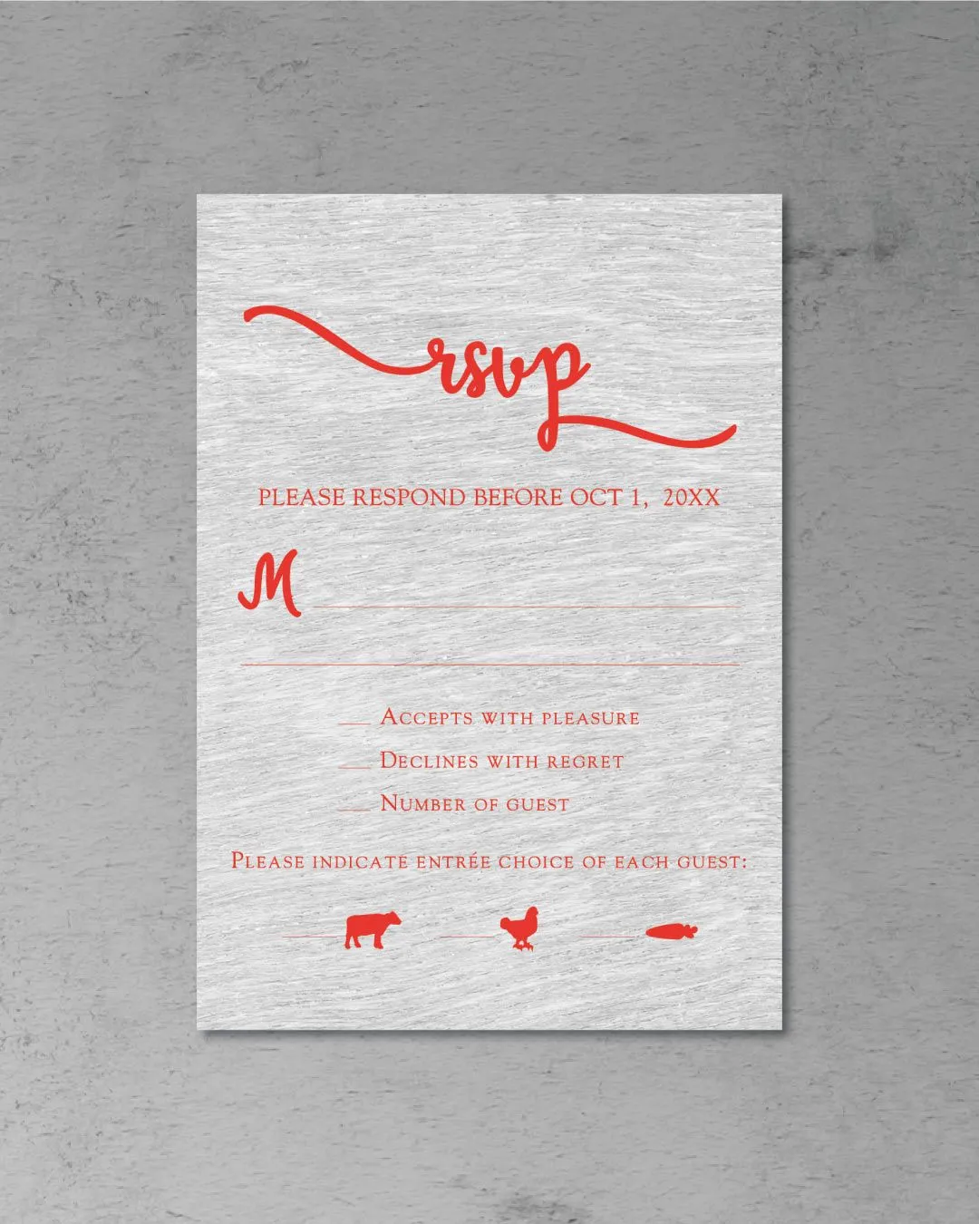 Red Letter Foil Wedding Invitation 4