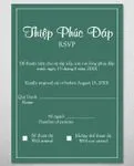 Simple Fram Leaves Foil Wedding Invitation