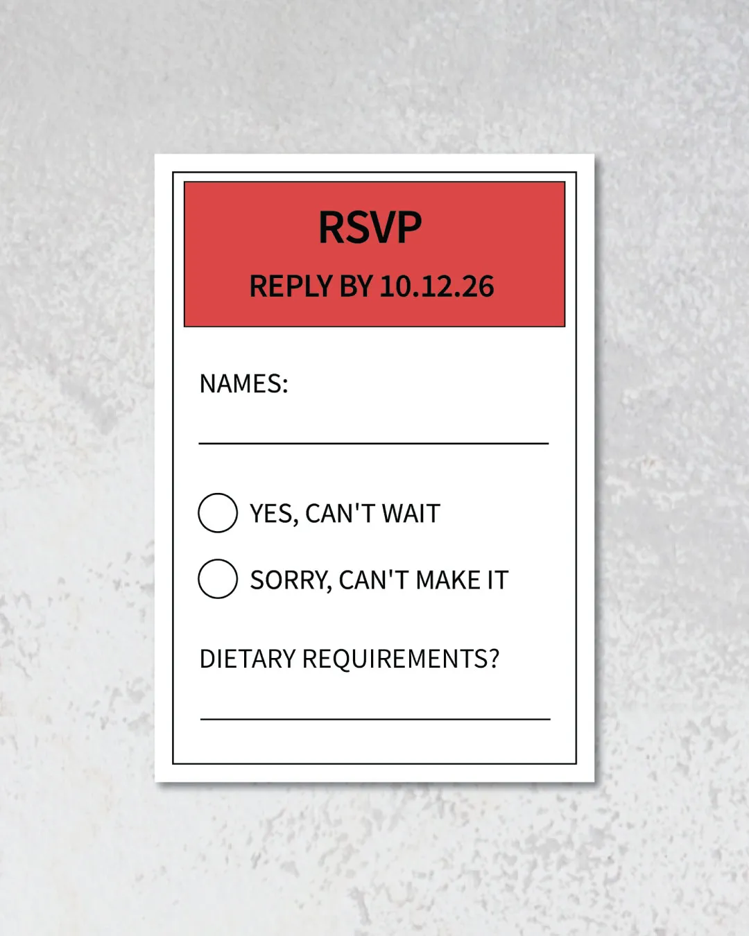 Creative Wedding Simple Flat 5x7 Unique Style Wedding Invitations 5