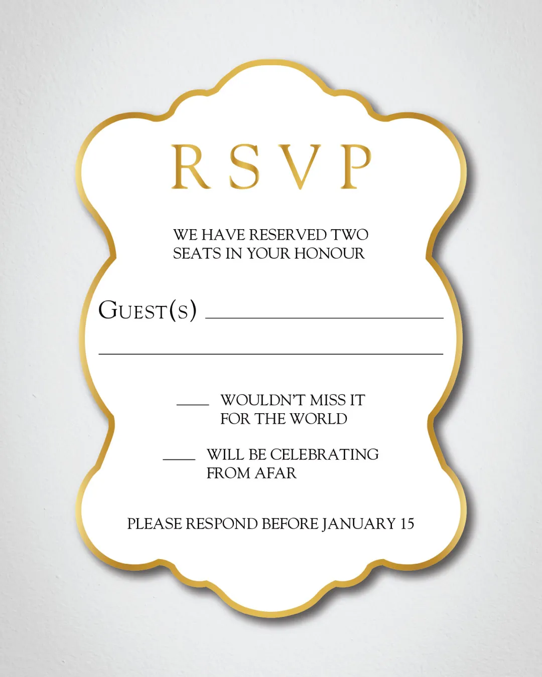 Elegant Gold Unique Style Wedding Invitations 4
