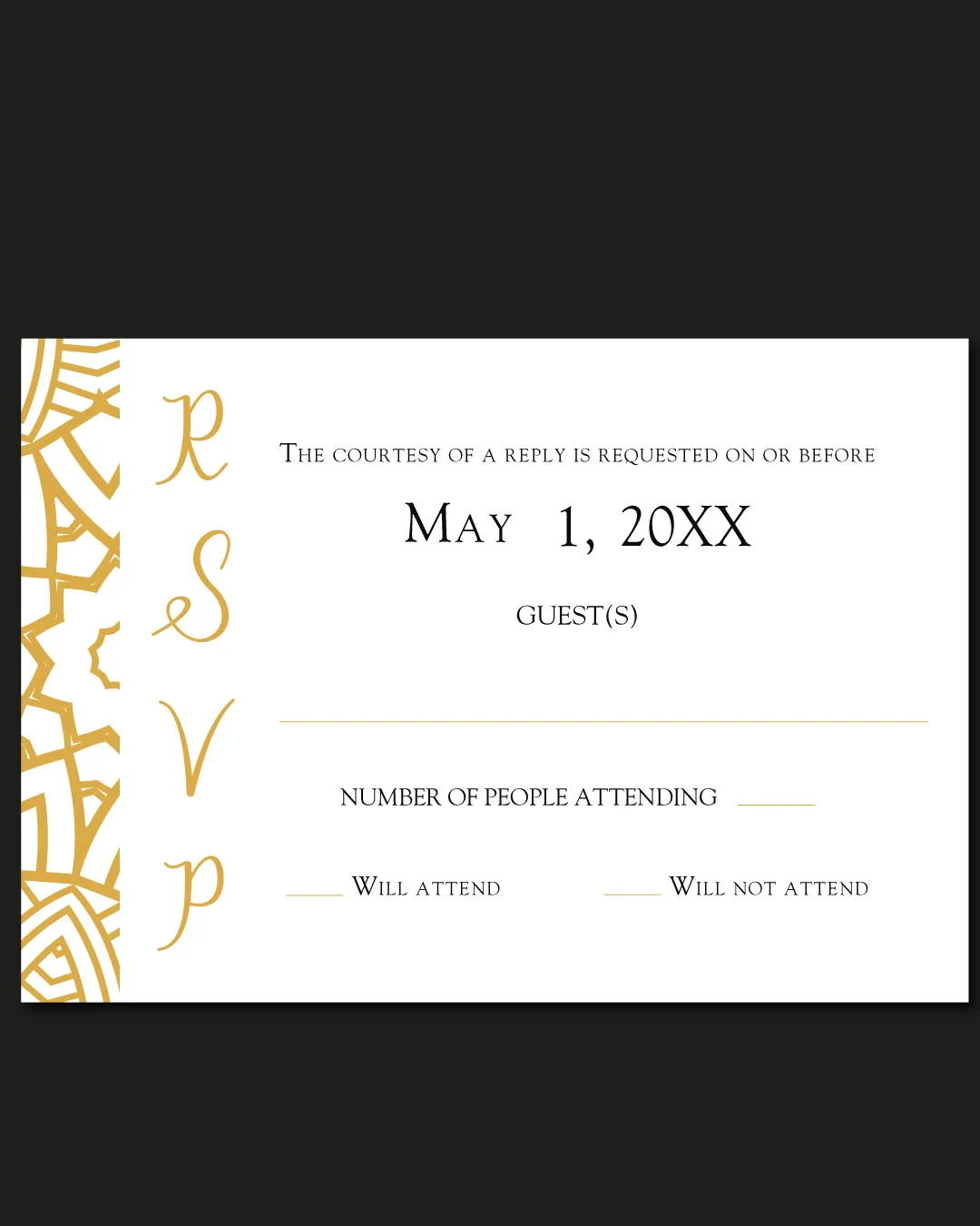 Gold Indian Decoration Acrylic Wedding Invitation