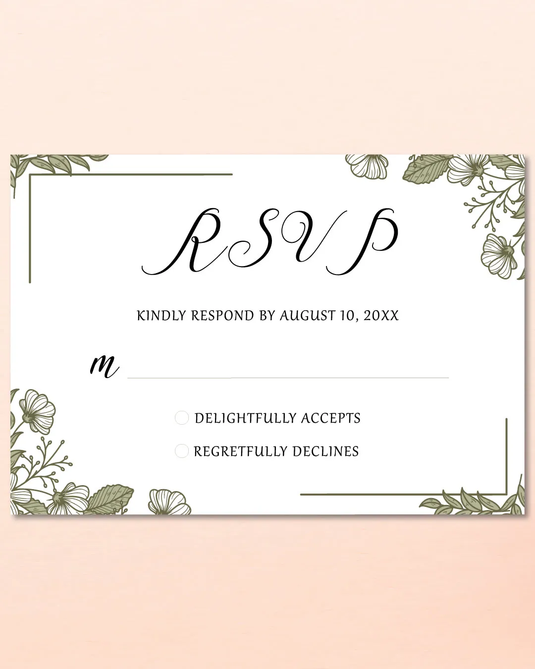 Frame Silhouettes Of Flowers Acrylic Wedding Invitation