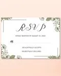 Frame Silhouettes Of Flowers Acrylic Wedding Invitation