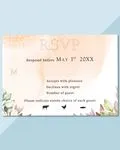 Leaves In Peach Tones Acrylic Wedding Invitation