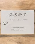 Gray Flower Silhouette Acrylic Wedding Invitation