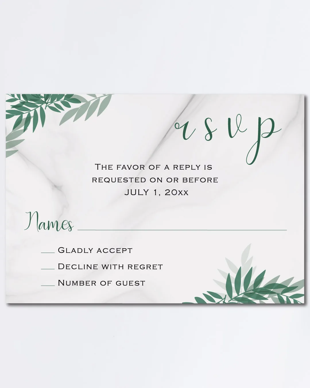 Leaves Shade Effect Acrylic Wedding Invitation