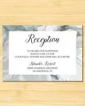 Cold Watercolor Frame Simple Flat 5x7 Wedding Invitation