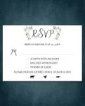 Roses Mary Simple Flat 5x7 Wedding Invitation