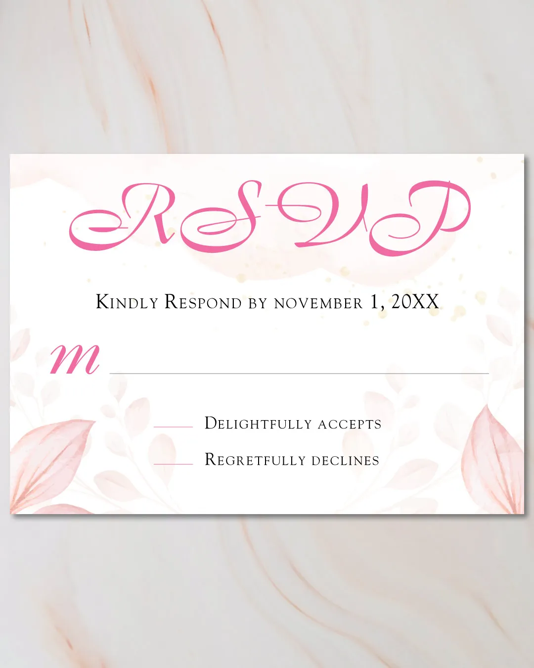 Invitation Bright PinkAcrylic Wedding Invitation