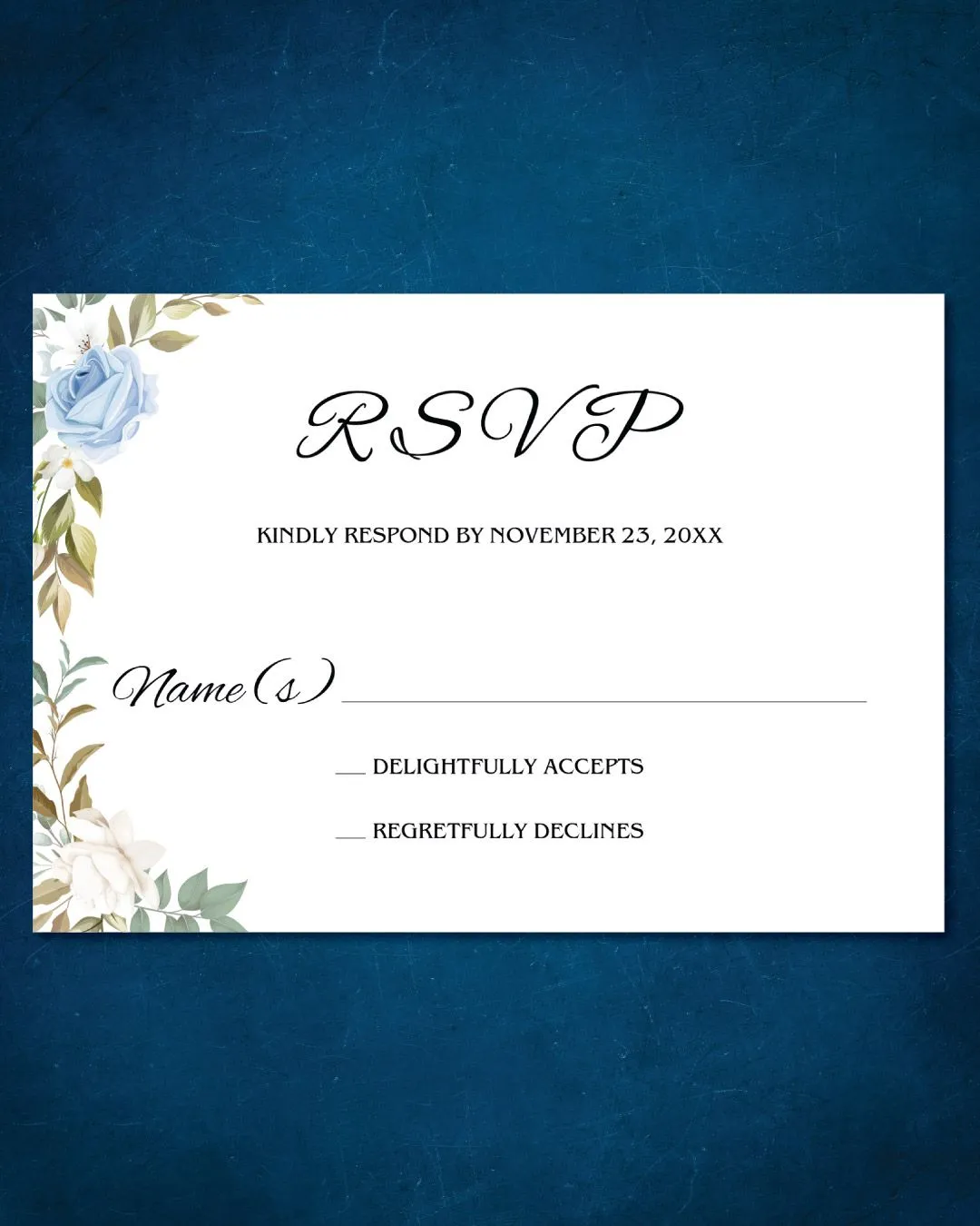 Arrangement of Winter Roses Simple Flat 5x7 Wedding Invitation