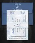 Blue Snow Simple Flat 5x7 Wedding Invitation