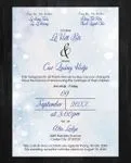 Blue Snow Simple Flat 5x7 Wedding Invitation