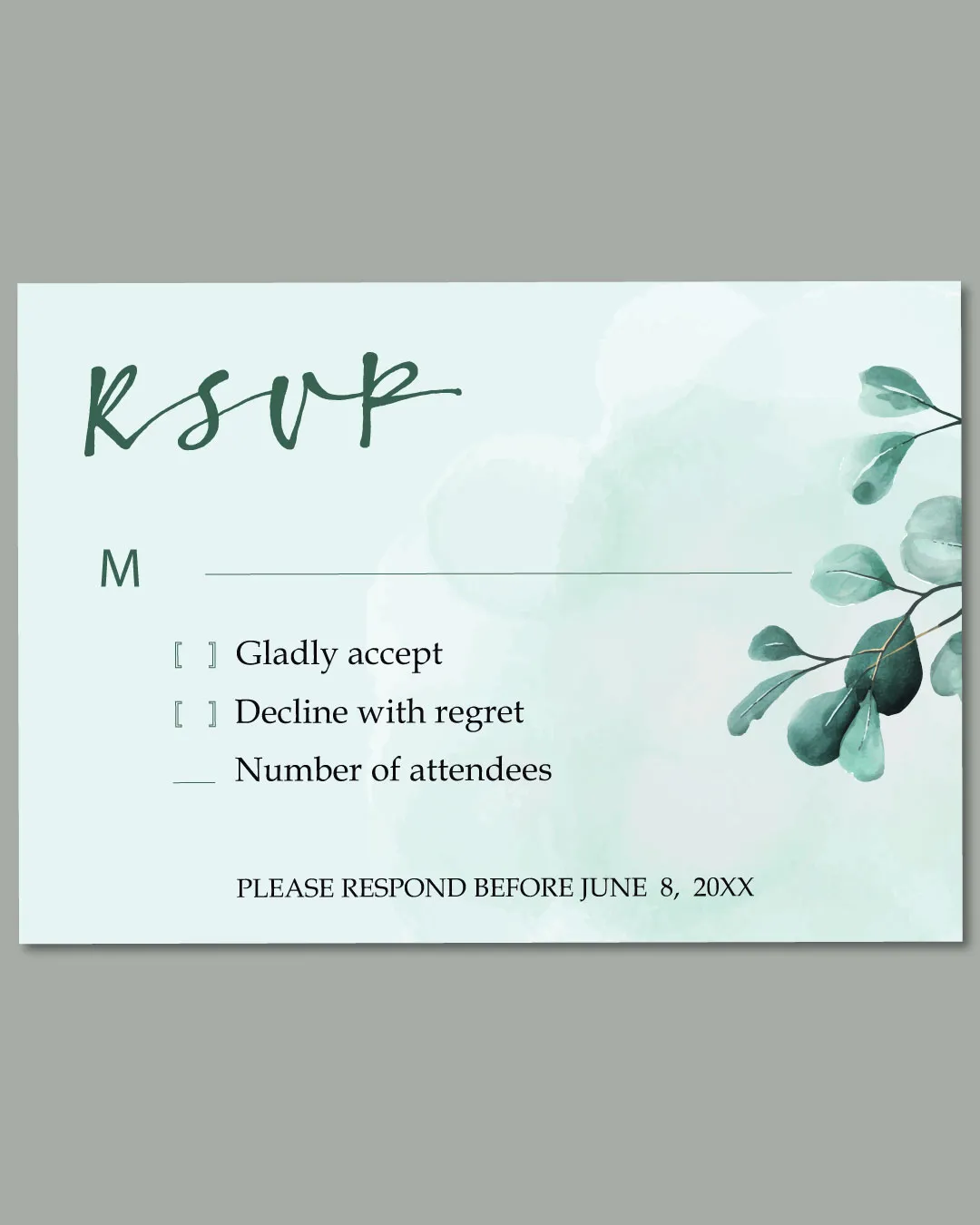 Eucalyptus Leaves Acrylic Wedding Invitation