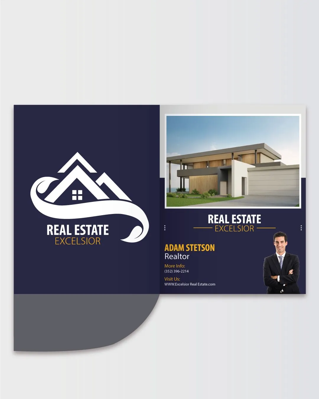 Dark Blue Real State Presentation Folders 1