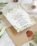 Creamy Floral Mood Simple Flat 5x7 Wedding Invitation 1