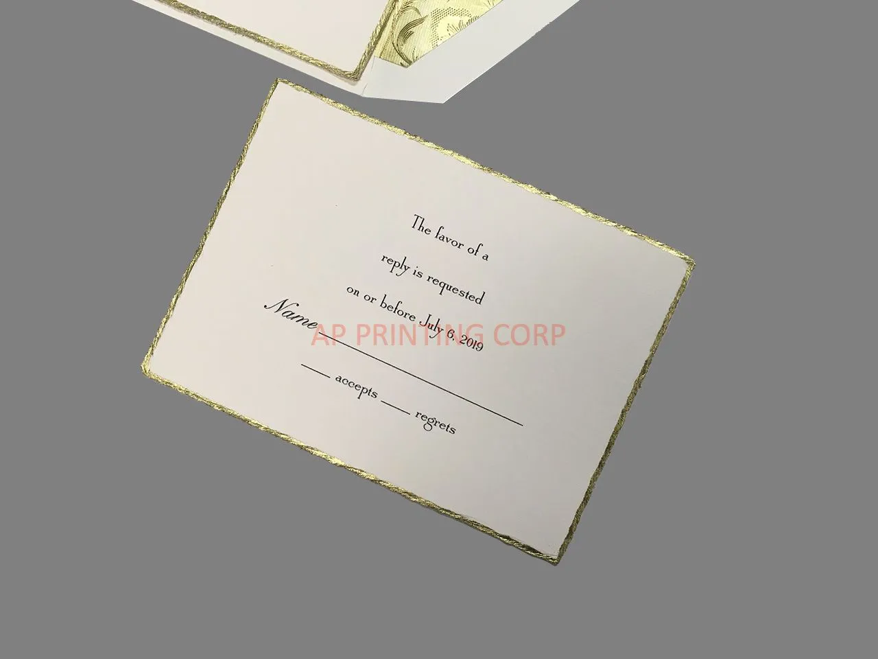 Deckled in Gold [CC-26] Elegant Wedding Invitation