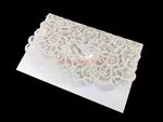 CL-SLIDER-66 MMM White Fleur De Lis Laser Cut Wedding Invitation