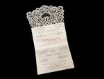 CL-SLIDER-66 MMM White Fleur De Lis Laser Cut Wedding Invitation