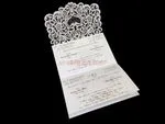 CL-SLIDER-66 MMM White Fleur De Lis Laser Cut Wedding Invitation