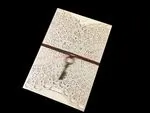 CL-WRAP-66 M-N Midnight Fleur De Lis 4 Peel Laser Cut Wedding Invitation