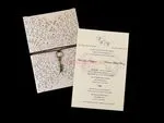 CL-WRAP-66 M-N Midnight Fleur De Lis 4 Peel Laser Cut Wedding Invitation