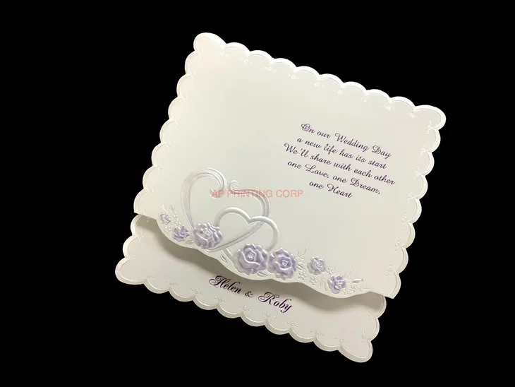 K5618 [I-11] Roseate Reverie Hearts Wedding Invitation