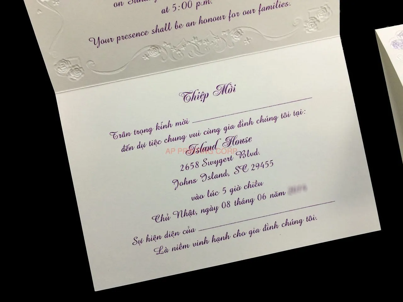 K5618 [I-11] Roseate Reverie Hearts Wedding Invitation