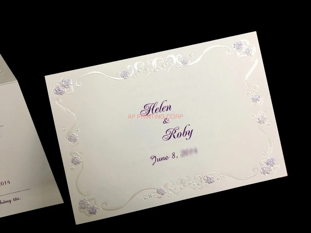K5618 [I-11] Roseate Reverie Hearts Wedding Invitation