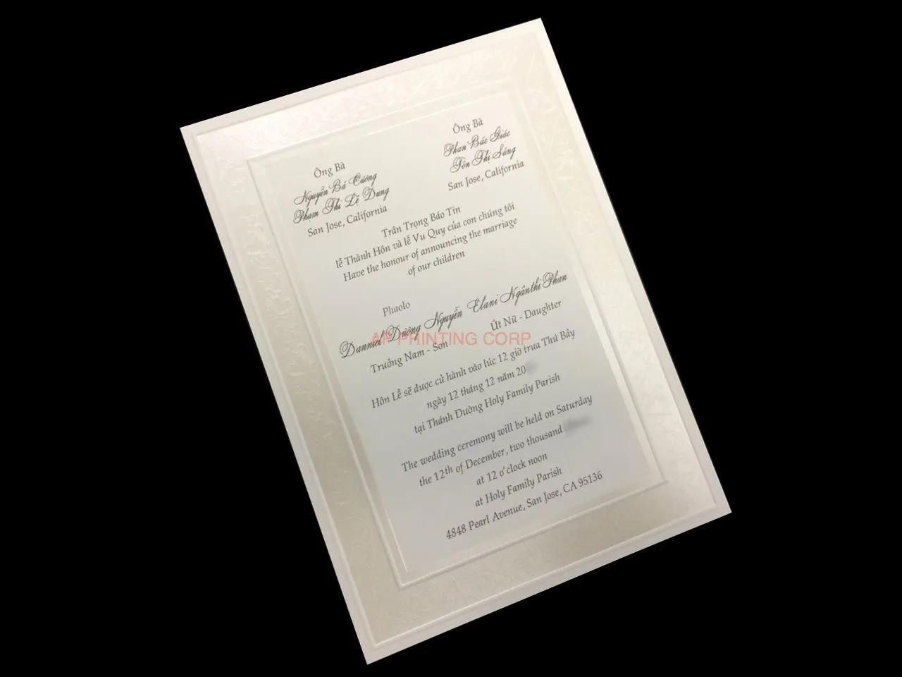 K8081 [I-11] Blossoms of Devotion Hearts Wedding Invitation