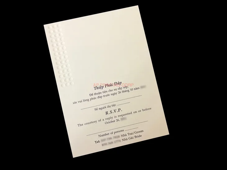 K7532 [I-11] Vietnamese & English Wedding Invitation