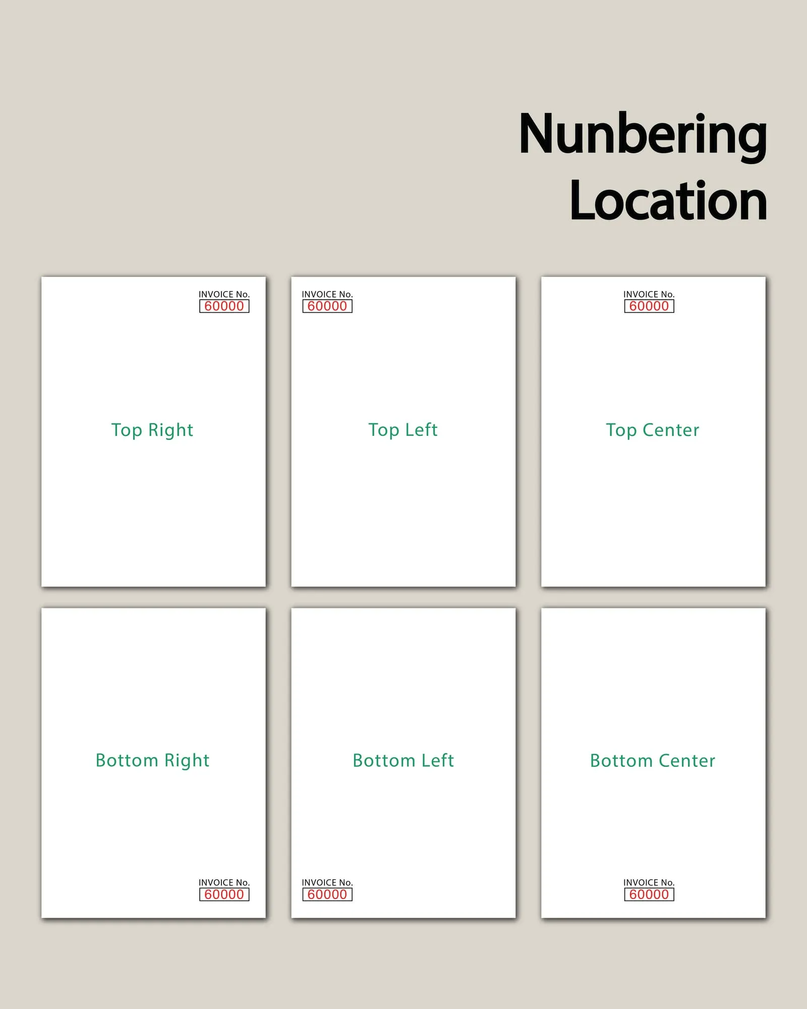 Invoice Numbering Location