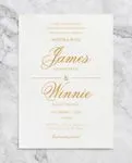 Golden Script Elegance Simple Flat 5x7 Wedding Invitation 1